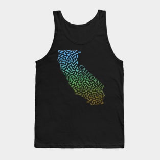 California State Outline Natural Colored Maze & Labyrinth Tank Top